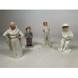 Three Royal Worcester figures to include, A monk, A rotund man, Pick of the litter and one other.