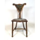 A rare William Morris and Co Arts and Crafts chair C1891. With original upholstery. Woodworm