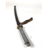 A WWII Japanese Katana, non-commissioned officer sword in scabbard with decorative hilt and canvas