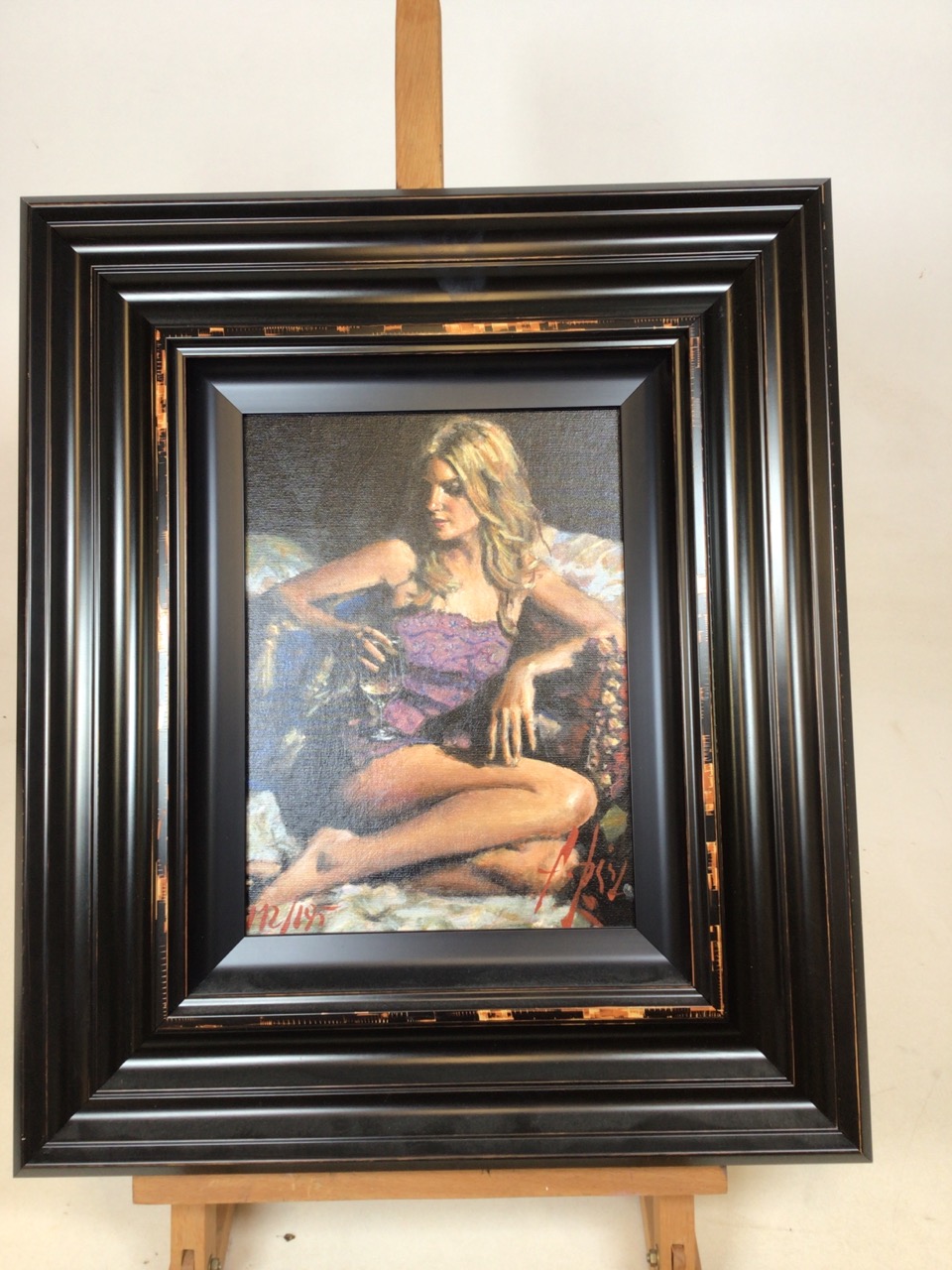 Fabian Perez ( born 1967) â€˜Teresaâ€™ limited edition giclee print on canvas , no 142/195. Image