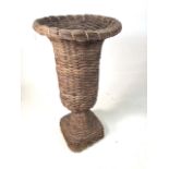 Wicker vase for artificial flower arrangements. 18cm diameter opening. W:35cm x D:35cm x H:66.5cm
