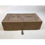 A cardboard laundry box with strap from the Seal Laundry, Kent dated 1949 W:55cm x D:30cm x H:15cm