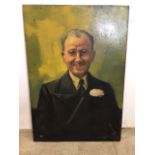 Leonard May oil on canvas portrait of Terry Thomas.