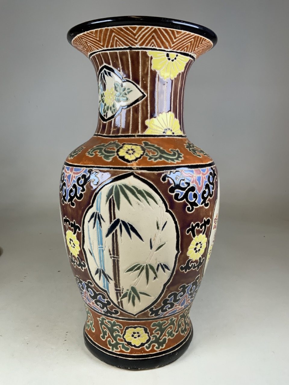A large glazed pottery decorative vase H:53cm - Image 2 of 6