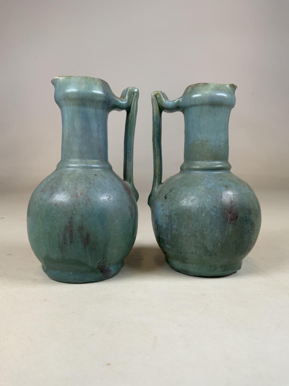 A pair of Ruskin style pottery vases. H:15cm - Image 2 of 5
