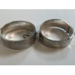 Two hallmarked silver bracelets. 58 grams