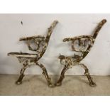 Coalbrookdale style bench ends. N.B these are not a pair. H:80cm