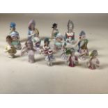 A collection of pin dolls - tallest 9cm