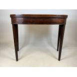 A Victorian mahogany tea table. W:92cm x D:45cm x H:74cm
