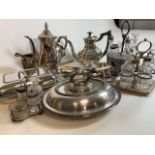 A large selection of silver plated items.