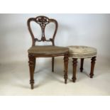 A Victorian bedroom chair also with an oval stool
