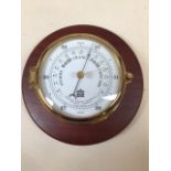 A bulk head style barometer made by Sewills of Liverpool together with other items W:26cm x D:12cm
