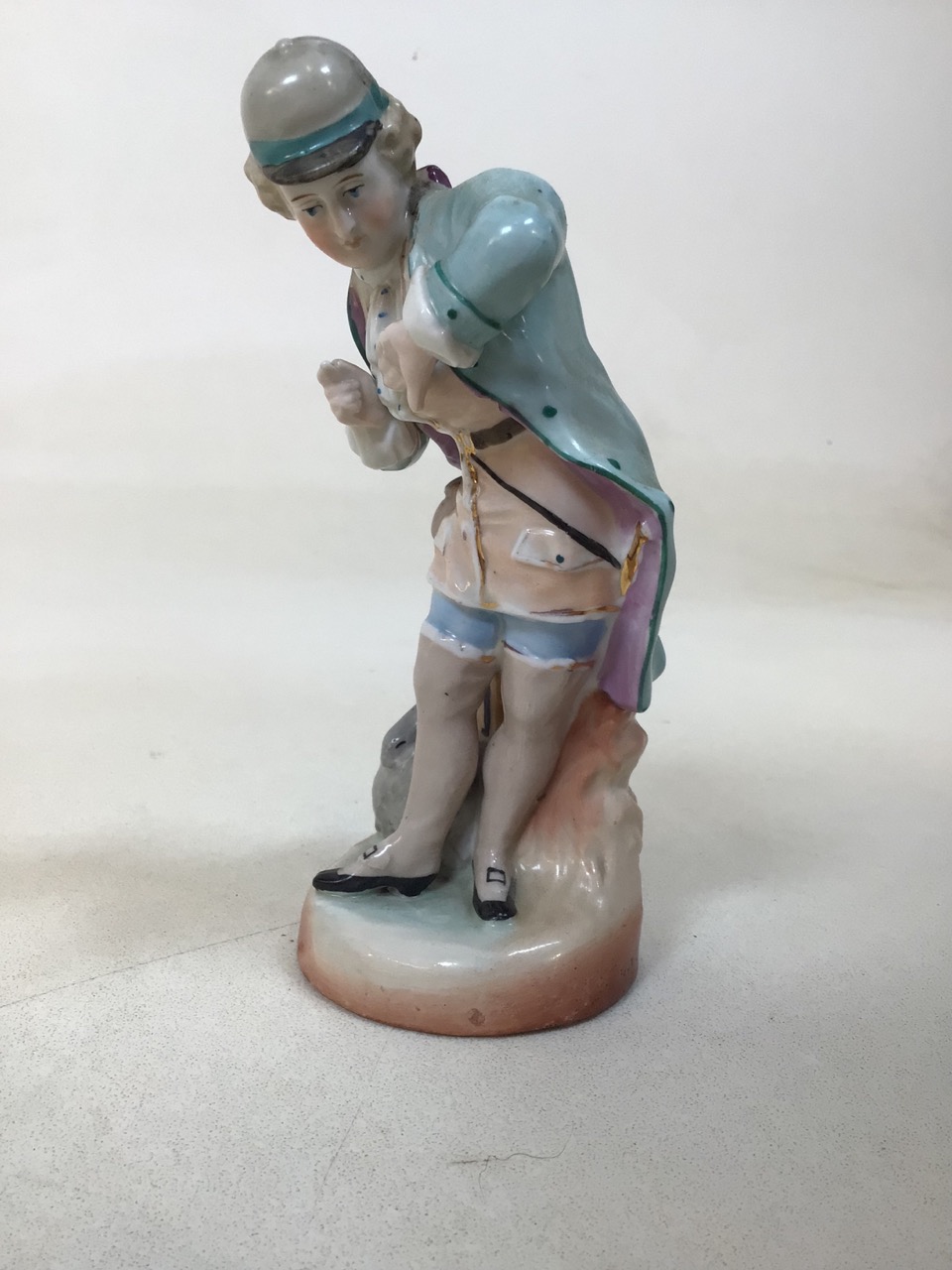 A Capodimonte footed lidded ceramic box decorated with children together with three decorative - Image 8 of 8