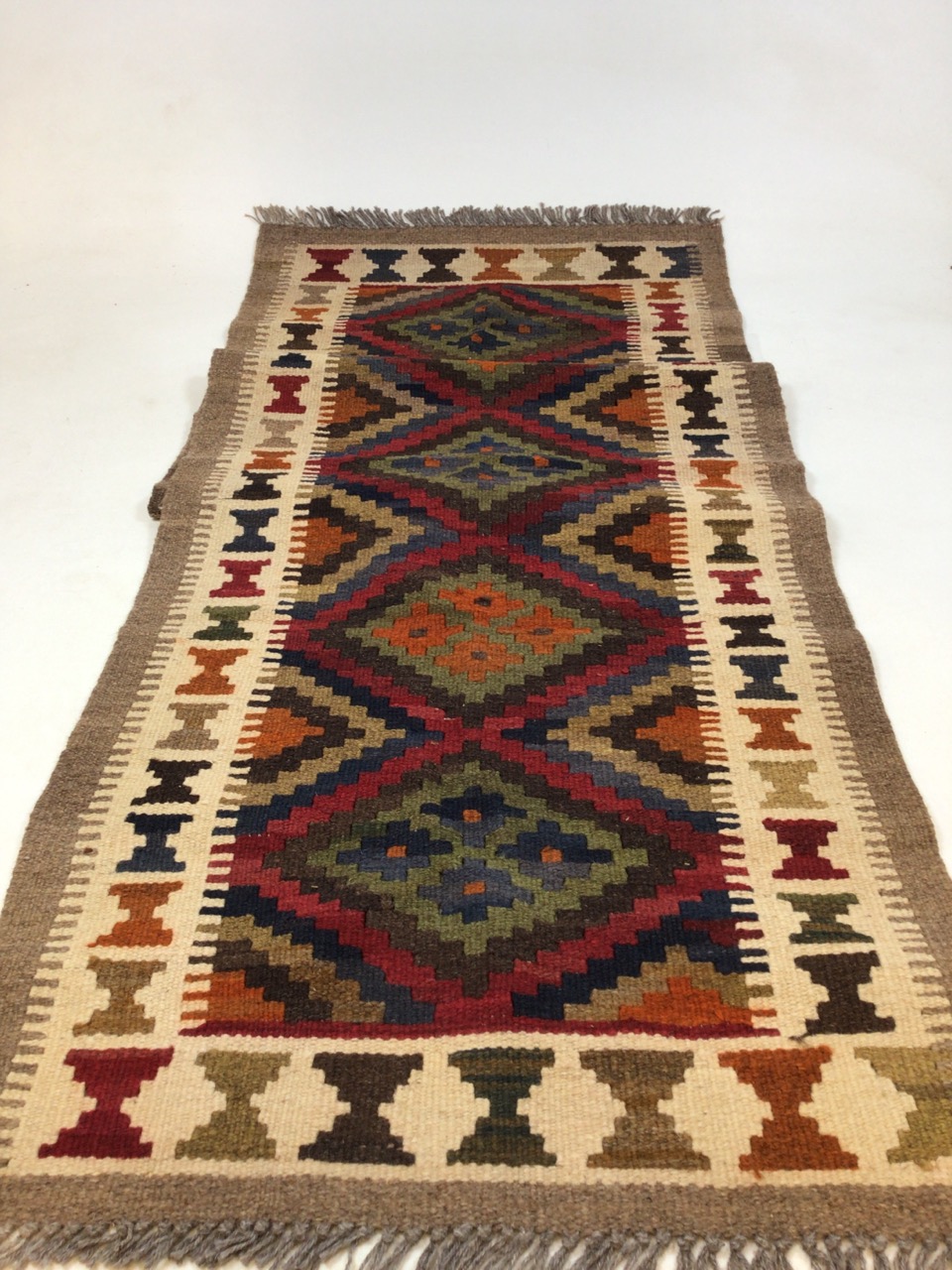 A Maimana Kilim runner W:64cm x H:199cm - Image 3 of 3