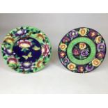 Two Art Deco Maling plates in Peona and Pansy design