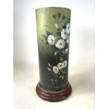 Decorative hall stand, with hand-painted decorative cylinder over wooden stand with five stick