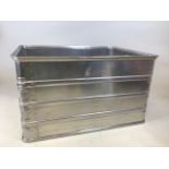 A large aluminium airline cargo crate by Zages with two carrying handles. W:76cm x D:58cm x H:42cm