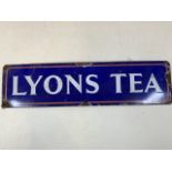 A LYONS TEA enamel sign. W:68.5cm x H:18cm