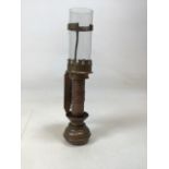 A GWR wall mounted brass oil lamp oil lamp Height: 29cm