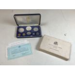 Boxed proof set of Barbados coins, still within original sealed wrap. Minted by Franklin Mint,
