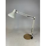 A large Herbert Terry angle poise lamp on later base.