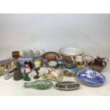 A collection of mid century and later items including a Lurpak toast rack, a Prices butter dish, a