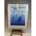 Pedal Pushers screen print. Limited edition 174 of 300 signed in pencil. Size including frame W:64cm