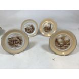 Three First World War Bruce Bairnsfather wall plates by Grimswades with one other Width 19.5cm.