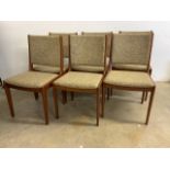 A set of six teak mid century Erik Buch style chairs. W:49cm x D:49cm x H:94cm