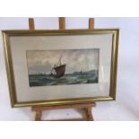 A marine watercolour of Spithead review 1840-1870. Monogram bottom right Dimensions of actual