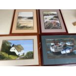 Four Devon prints by Pic Healy. W:48cm x H:38cm