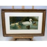 A Victorian oil on board signed M.B 1894 lower right. W:40cm x H:19cm