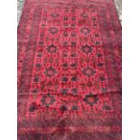 Large Persian red ground carpet wool pile. W:290cm x H:207cm