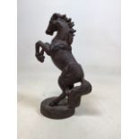 A cast iron statue of a rearing stallion - a great door stop H:32cm