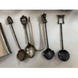 Silver plated cutlery, three spoons marked sterling etc.
