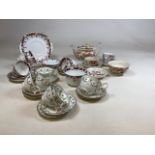 A collection of ceramics to include a nineteenth century hand painted part tea set, and two