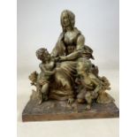 A Large gilt sculpture on plinth. W:34cm x D:15cm x H:37cm