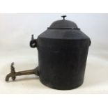 A Gypsy Romany cooking pot with brass tap. H:33cm