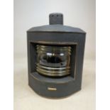 A large black ships oil lantern. With badge B 2927 to front, DIN 89950 verso. Dorman Smith Traffic