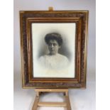 A gilt Victorian framed photograph of a lady. W:60cm x H:70cm