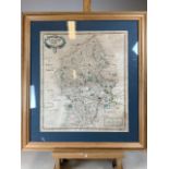 A Morden large Staffordshire coloured map. Map size W:38cm x H:42cm