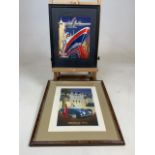 Two modern Art Deco style prints. Prints approx W:20cm x H:30cm