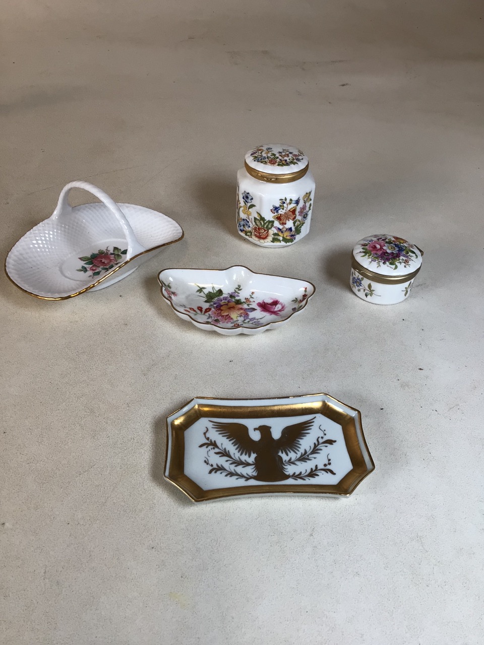 A Foley China Ming Rose Coffee service together with other collectibles including Crown Derby, - Image 5 of 8