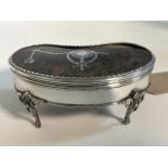 A William Comyns and sons London hallmarked silver and tortoishel jewellery box. With silver
