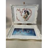 A pair of good quality modern painted baroque style frames. W:94cm x H:68cm