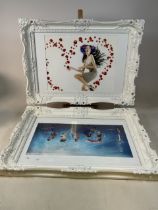 A pair of good quality modern painted baroque style frames. W:94cm x H:68cm