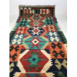 A Chobi Kilim Runner W:82cm x H:298cm