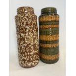 Two West German fat lava vases. H:41cm