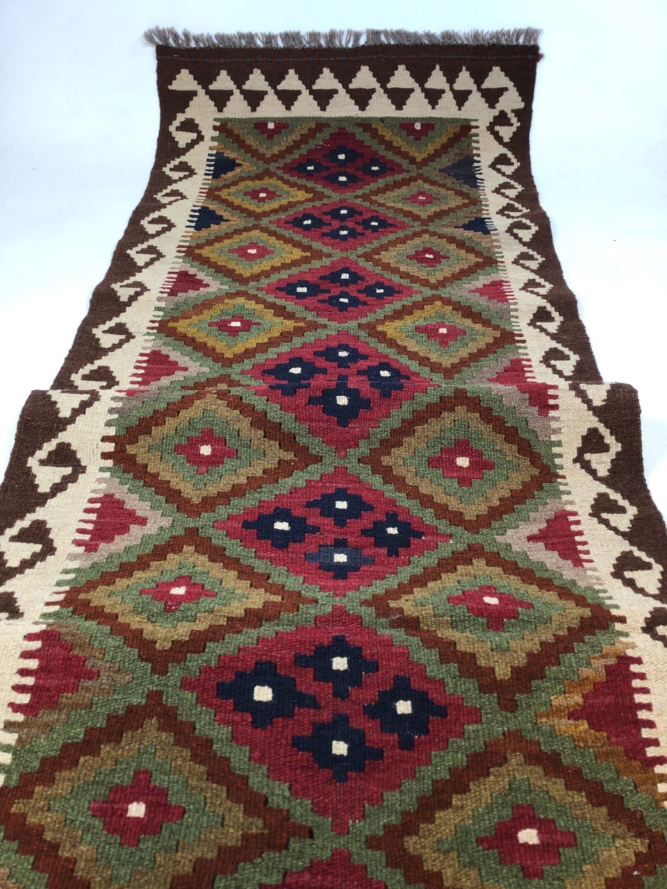 A Maimana Kilim runner W:73cm x H:300cm - Image 4 of 5