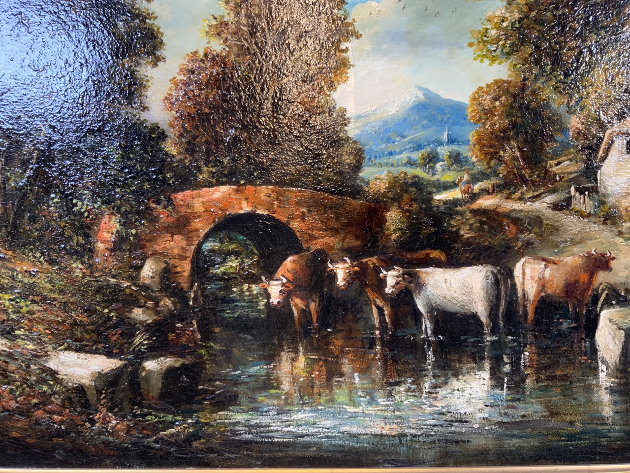 Norman Henry French (Rima) (British 1906-1984) oil on canvas of a rural country scene of cows in a - Image 5 of 7